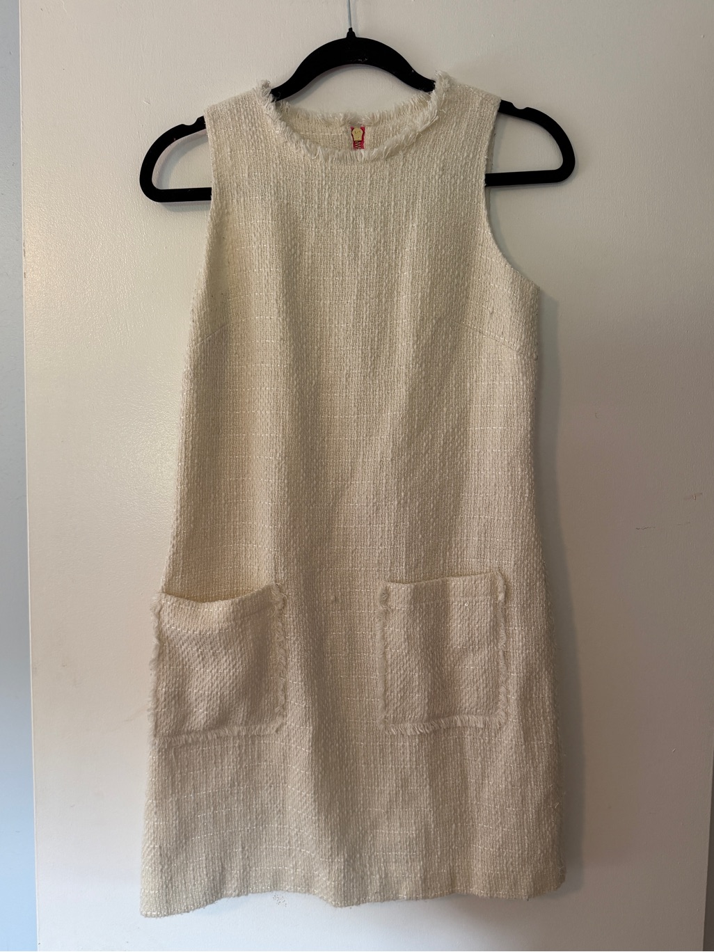Sail To Sable Cream Sleeveless Shift Dress, Size 0
